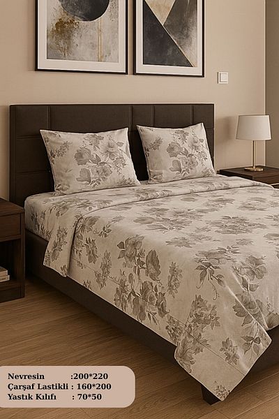 MixCotten Home Double Duvet Cover Set Fitted Sheet + Duvet Cover + 2 Pillowcases