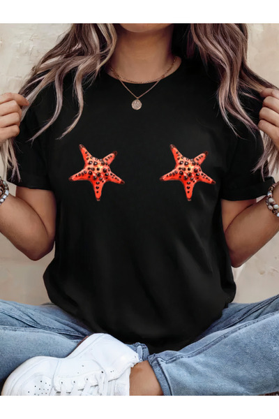 Sarah's Boutique Tricou de damă – 100% bumbac – STARFISH GIRL