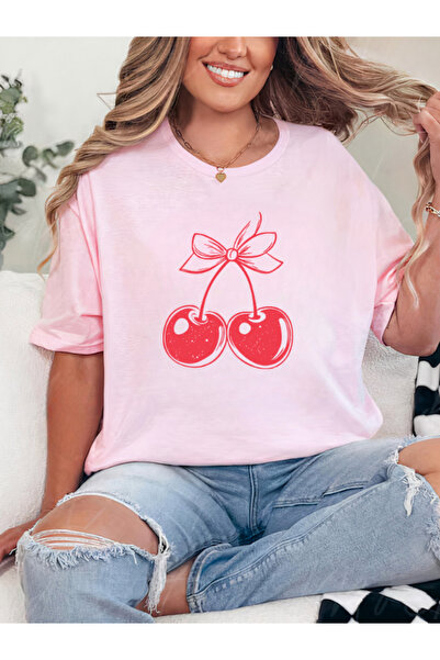 Sarah's Boutique Tricou de damă – 100% bumbac – FLOARE DE CIREȘ