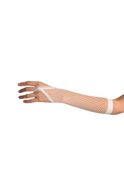 Skygo White Color Flip-Flop Mesh Knitted Gloves 26 cm