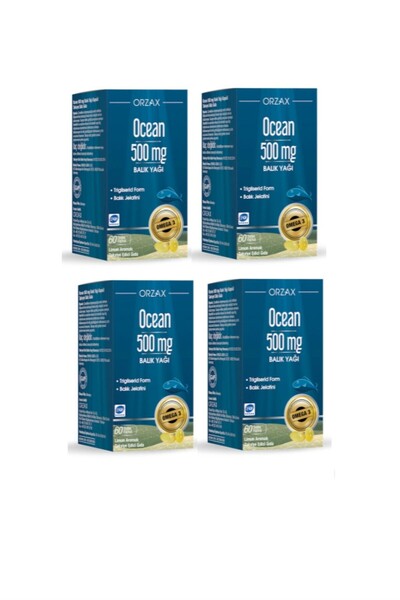 Ocean Balık Yağı 500mg 60 Kapsül 4 Adet