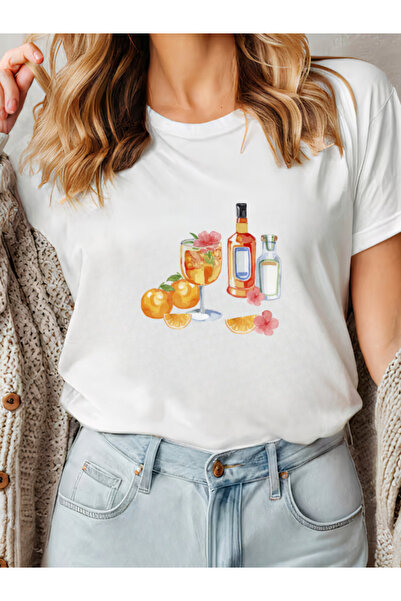 Sarah's Boutique Tricou de damă – 100% bumbac – APEROL SPRITZ AT SUNSET