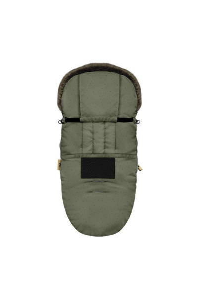 Babysteps by Urban Haul Stroller sleeping bag with 5-point harness, with removable fur, fleece, 105x48cm, 0-36 months, Khaki
