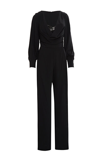 GİZİA Payet Detaylı Saks Mavisi Tulum