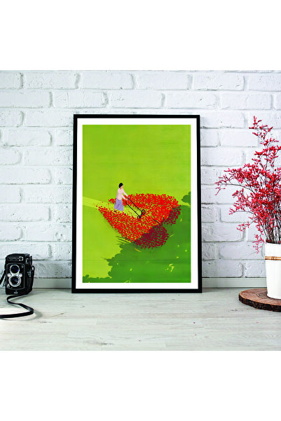 woodsia Tablou cu poster din lemn MDF cu aspect de cadru dintr-o singură buca...