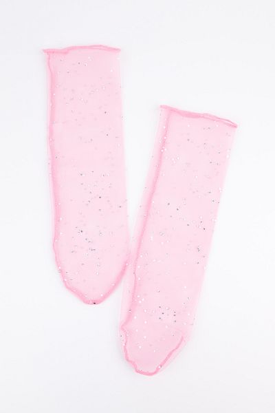 Le Mabelle Pink Little Glitter Detailed Girl's Tulle Socks