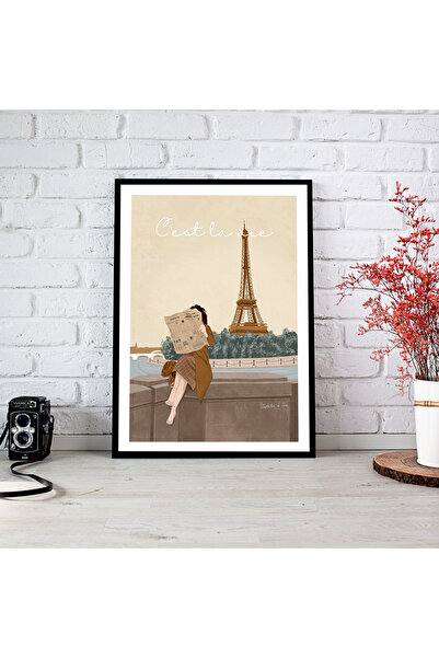 woodsia Tablou cu poster din lemn MDF cu aspect de cadru dintr-o singură buca...