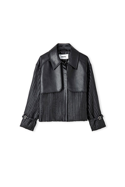 İpekyol Contrast Textured Coat