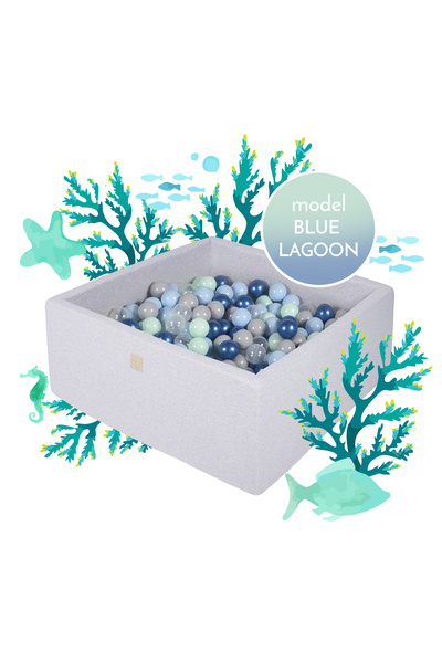 Meowbaby Μπαλάκια πισίνας Blue Lagoon 300 τεμάχια 90x90x40 εκ. γκρι