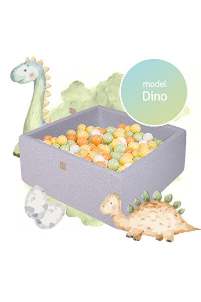 Meowbaby Piscină bile Dino 300 buc 90x90x40 cm gri