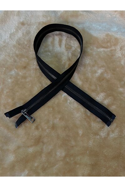 e tuhafiye 1 черен никелов метален цип (70 см)