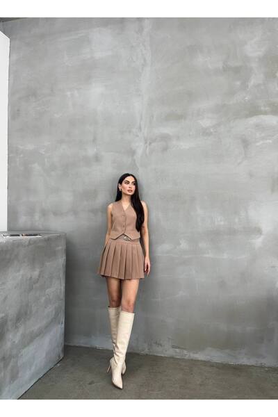 Lila Moda Women's Buttoned Sleeveless Classic Vest