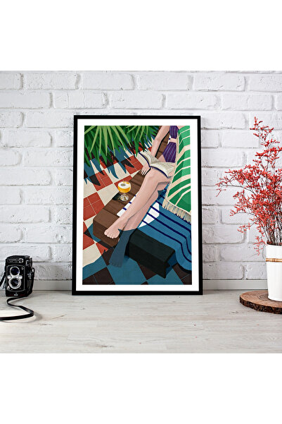 woodsia Tablou cu poster din lemn MDF cu aspect de cadru dintr-o singură buca...