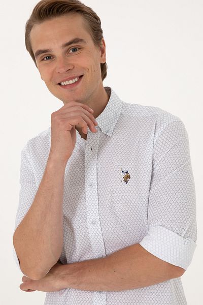 U.S. Polo Assn. Men's Blue Long Sleeve Shirt 50300481-Vr036