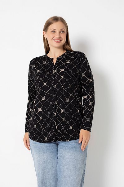 Orly More Viscose Fabric Large Size Patterned Shirt