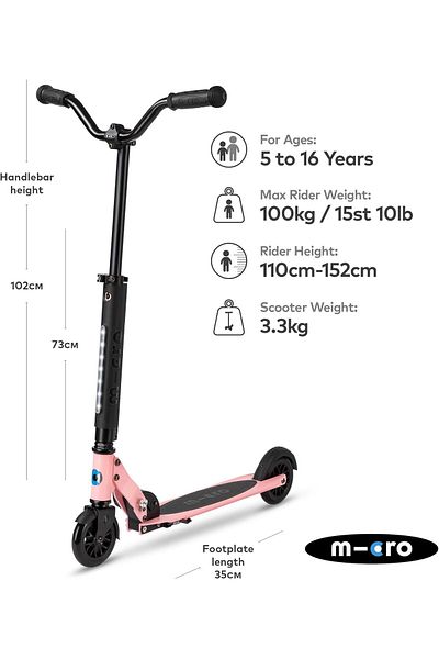 Micro Scooters | Sprite Deluxe LED Children's Scooter SA0229| Handlebar Adjustable | Front Sus
