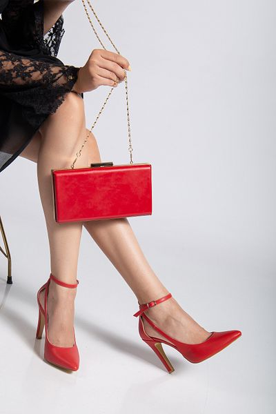 LİLLA Women's Portfolio Box Red Skin Bag
