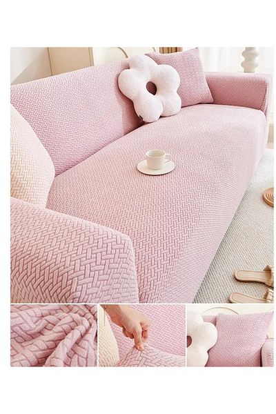 uzhanem 3+3+1+1 Stretch Elastic Flexible Washable Jacquard Sofa Cover Set – Brick Pattern Sofa Cover