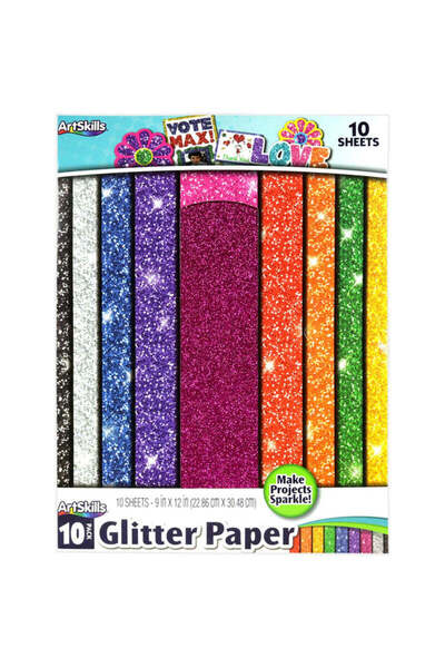 Artskills 9" x 12" Paper for Arts & Crafts, 10 Pcs, Assorted Glitter