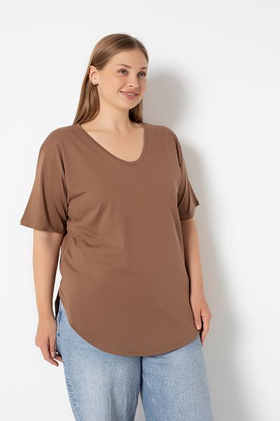 Trendbade Butik Women's V-Neck Plus Size T-Shirt