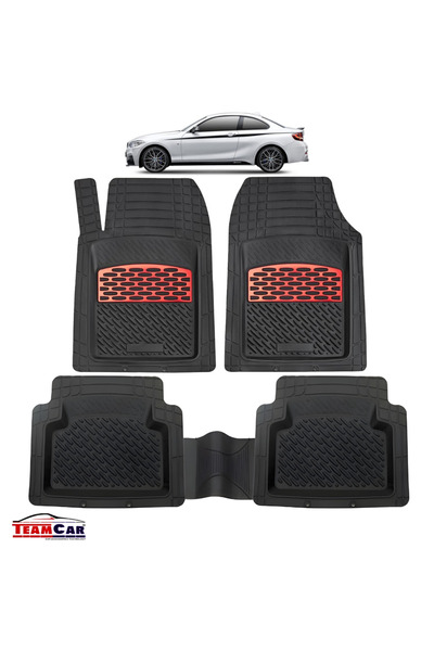 TEAMCAR Covorașe auto compatibile cu BMW Seria 2 F22 Coupe (2014-2021) Roșu