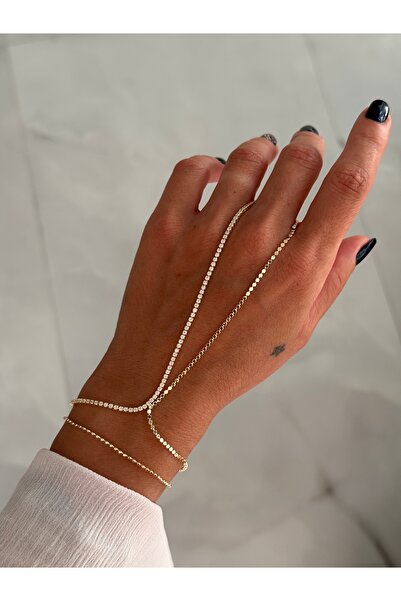 HERCY Renk Atmaz Zirkon Taşlı 14k Altın Kaplama Şahmeran Bileklik