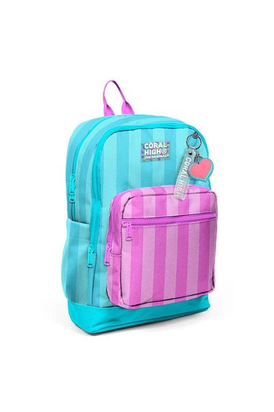 Coral High Patterned School Bag Nutrition Pen Holder Set of 3 23771