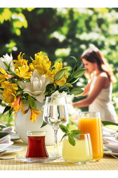 ÇarşıBu Çeyizlik Bardak Seti 30 Parça Lal Kadeh Su ve Meşrubat Bardağı Takımı