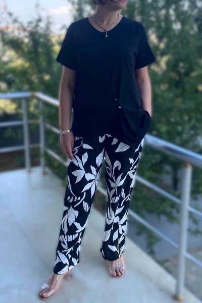 Mia Butik Plus Size Spring Suit Black-White