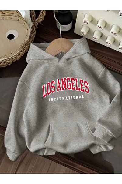 FUFLUNS Los Angeles Printed Oversize Unisex Hooded Sweatshirt