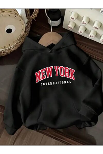 FUFLUNS New York Printed Oversize Unisex Hooded Sweatshirt