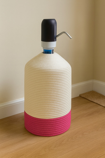 Efuliz Home Jüt Hasır Görünümlü Damcana Kılıfı, Şık ve Doğal Su Sebili Örtüsü.