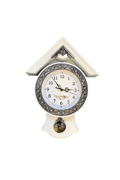 SDX Market Wall clock with house-type pendulum, Antique White - Sdx Marketï¿½