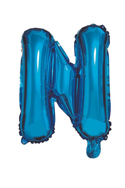 SDX Market Blue Metallic Foil Balloon, Mirific Party, Letter N, 40 cm
