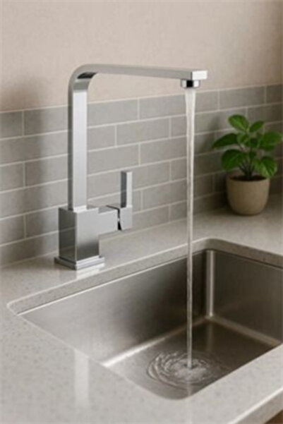 Trade Bazaar Angled Swan Sink Faucet 10.01.300 – 360 °   Stylish and Ergonomic Kitchen Faucet with Swivel Spout |   Bright K