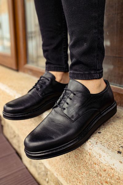 Mooien Mn003 - Dst Classica Pelle Di Cuoio Men's Shoes Black