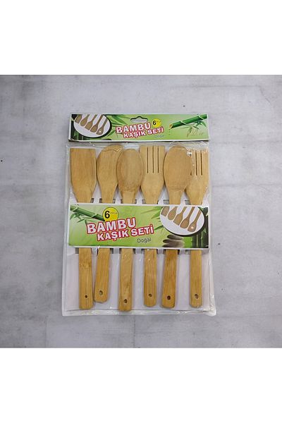 BALCI HEDİYELİK Bamboo Wood Preparation Set 6 Pieces