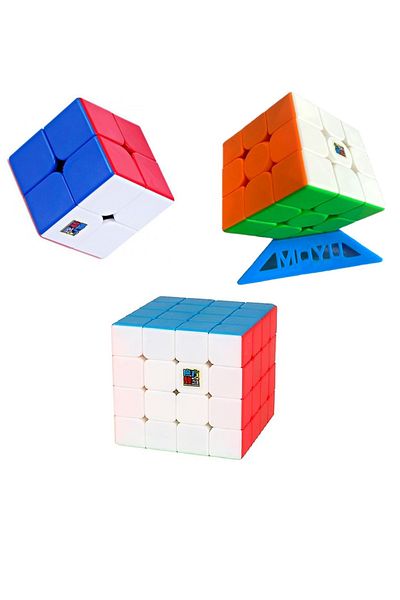 SDX Market Set of 3 Moyu Meilong 3M magnetic rubik's cubes 2 x 2 x 2, 3 x 3 x 3, 4 x 4 x 4 Stickerless