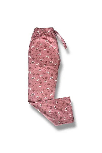 Erdenay Tekstil Patterned Combed Cotton Women's Pajama Bottoms
