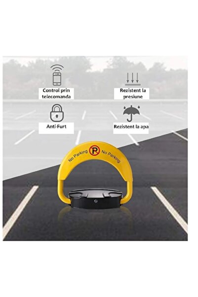 EMATTERIO Automatic Parking Lock, Remote Control, Anti-Theft Alarm, 5 Ton Support, With Rechargeable Batteries