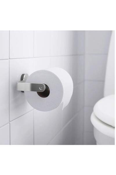 IKEA QUİCK Duvara Monte Tuvalet Kağıdı Standı Genişlik 13 Cm Paslanmaz Çelik Tuvalet Kağıtlığı Gri Stand