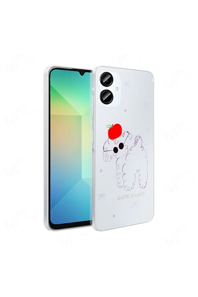 MRCİLETİSİM Case for Samsung Galaxy A06 Case Transparent Cute Dog Pattern Cover Folk