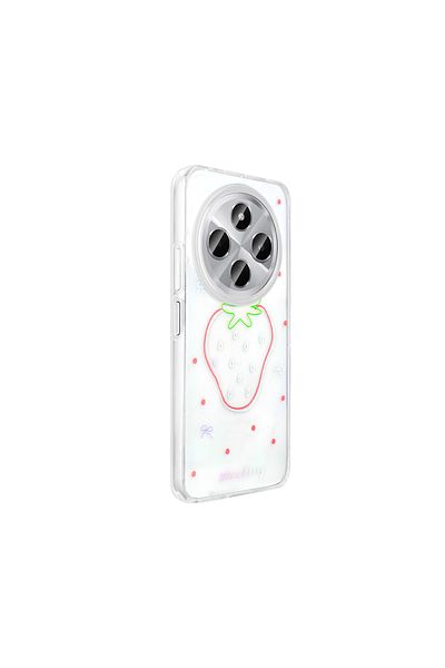 MRCİLETİSİM Xiaomi Redmi 14C 4g Case Transparent Strawberry Pattern Cover Folk