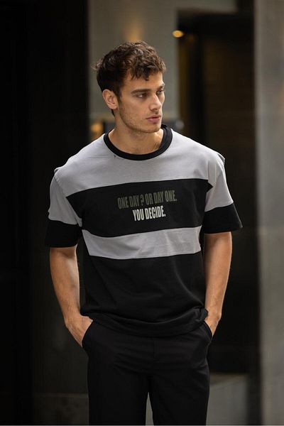 Gerekli Men T-Shirt Oversize 100% Cotton Casual Fit T-Shirt