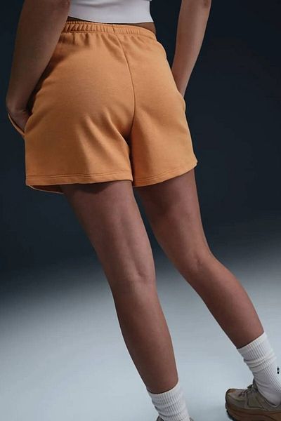 Nike Sportswear Chill Terry Mid Rise 4" French Terry Slim Fit Short Women's 10 cm Cotton Shorts Orange