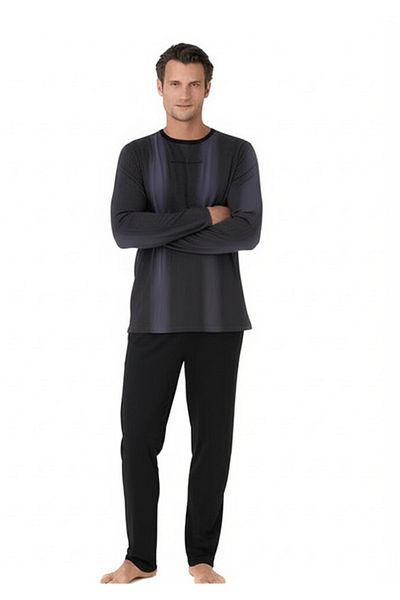 Pierre Cardin Men's New Season Long Sleeve Cotton Pajama Set Ch.Pc.6.105.C0