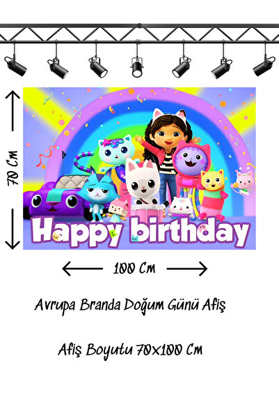 snowparty Κουκλόσπιτο Γκάμπι: Πανό γενεθλίων με θέμα το Ονειροσπίτο της Γκάμπι