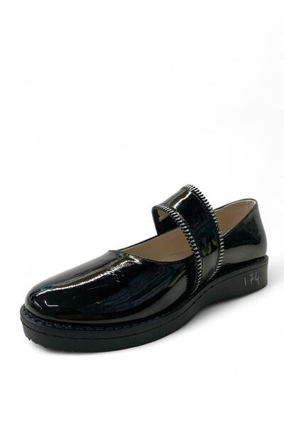 Tuğba Ortopedi 174 Balerini de școală din piele neagră pentru fete ortopedice