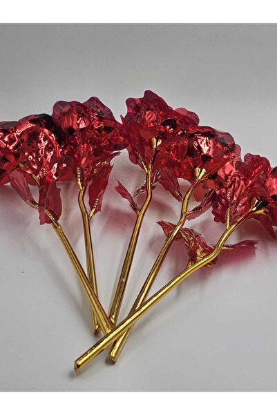 YASİMA 5 Pieces Hologram Red Eternity Rose Decoration Souvenir Kina