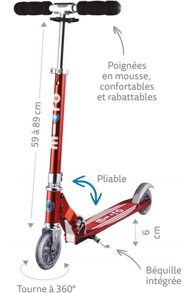 Micro Sprite Scooter - Stripe Red